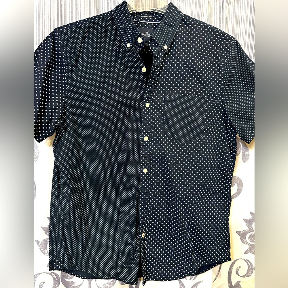 Vintage Y2K American Eagle Outfitters Blue Casual Button Down Shirt Size L EUC